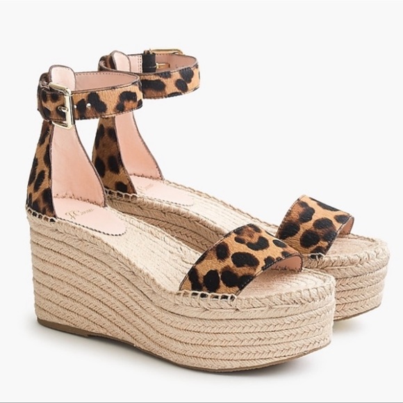 J. Crew Shoes - J. Crew Leopard Espadrille Platform Sandals